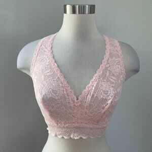 NEW COSABELLA Womens XS Never Say Never Curvy Racerback Bralette Pink Lilly